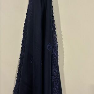 Elegant Navy Blue Lace Skirt